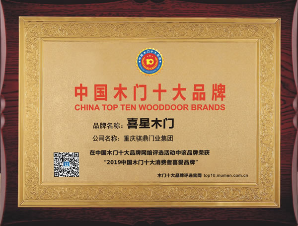2019年度消费者喜爱木门十大品牌