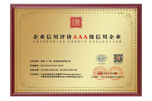企业信用评价AAA级信用企业