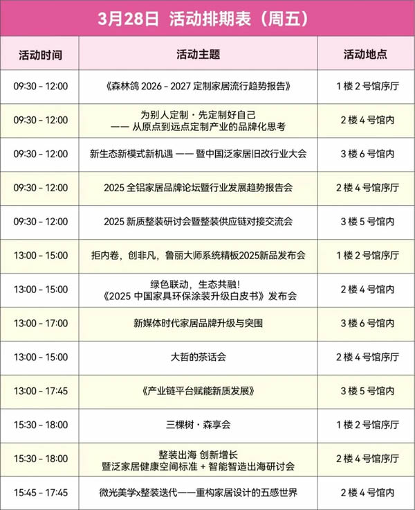 展会同期活动② | 战略转型、渠道进化、技术变革...50+论坛活动，洞见2025 家居商机